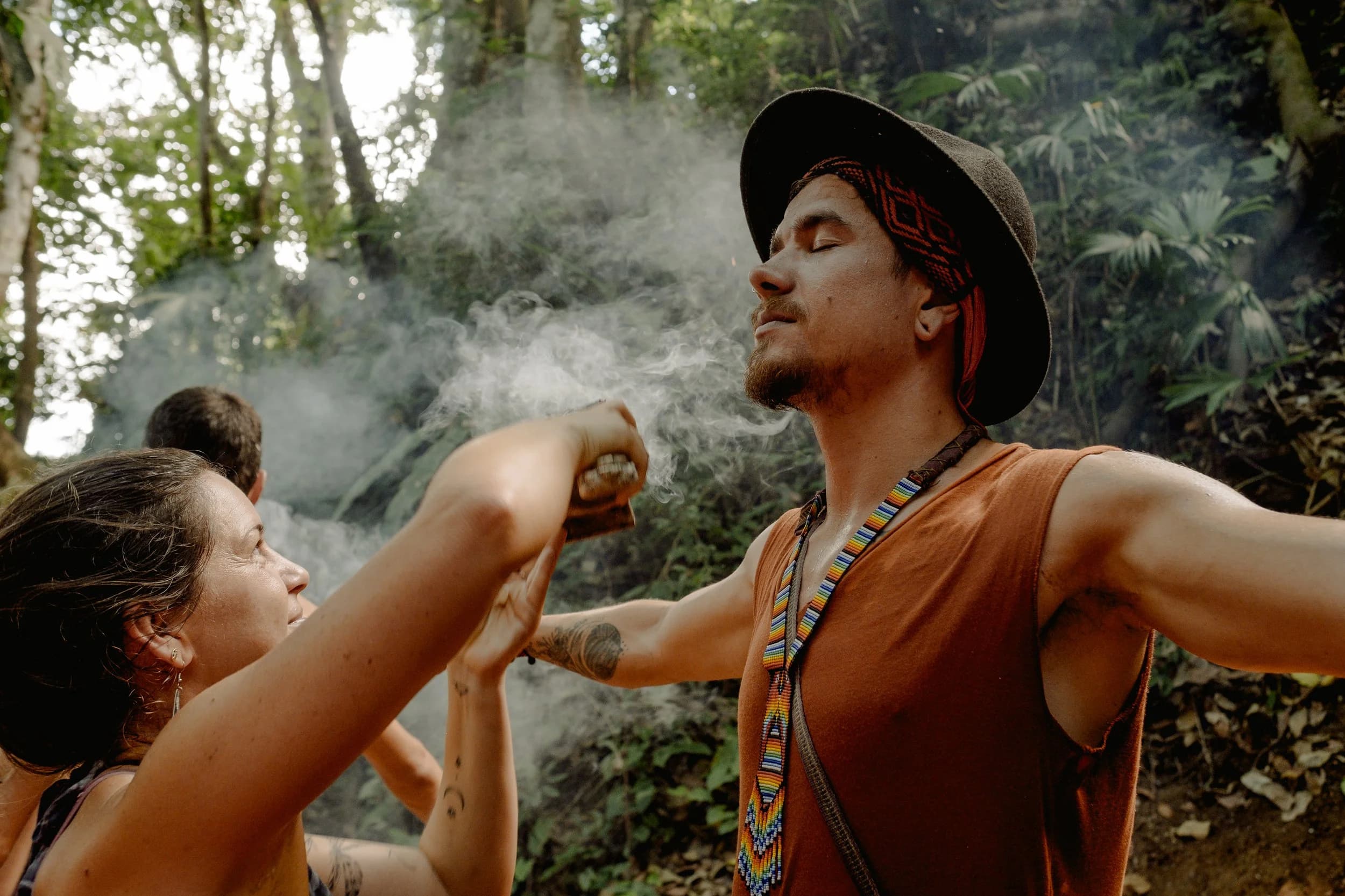 A guided healing session at Holos